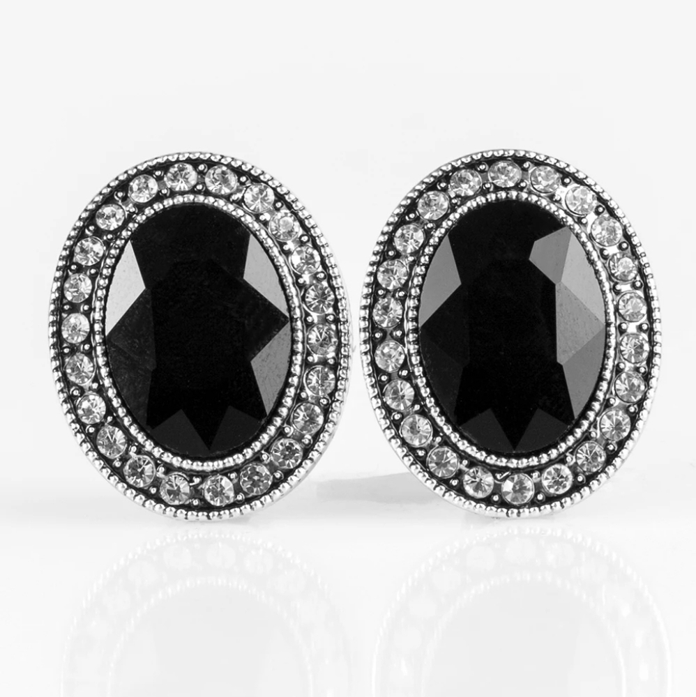 Paparazzi Titanic Treasure Black Clip-On Earrings